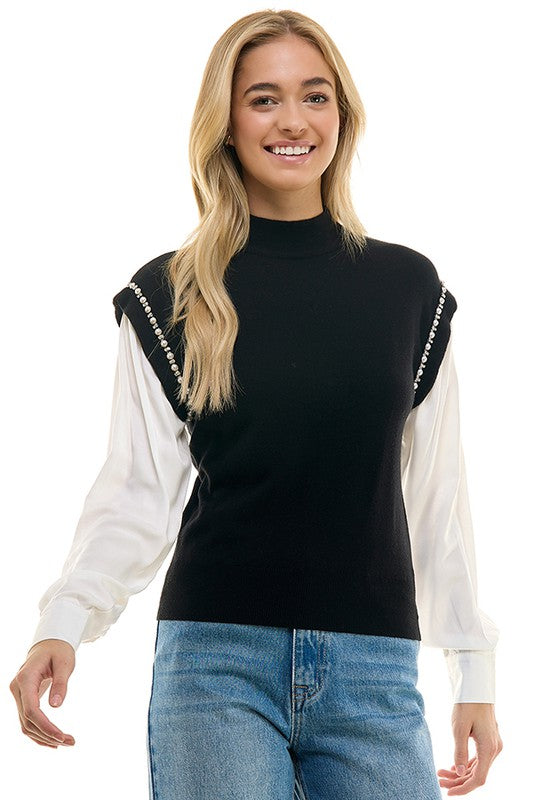 Contrast Sleeve Sweatshirt