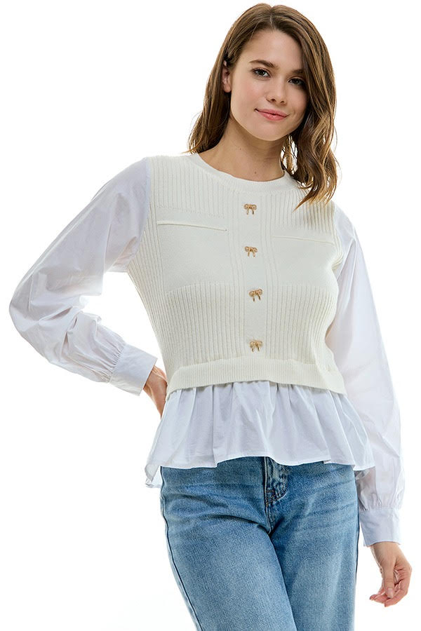 Contrast Ivory/White Sweater