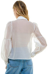 Tie Neck Blouse (Black, Tomato, White)