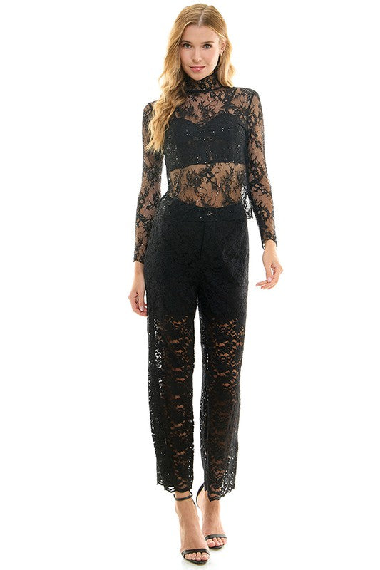 Lace Mock Neck Top