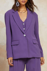 Smoky Purple Single Breast Jacket