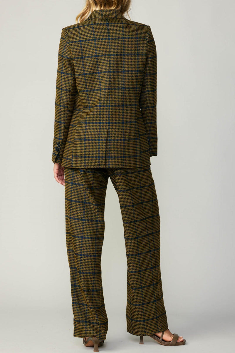 Navy Olive Check Pattern Jacket