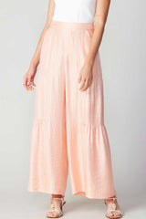 Apricot Tiered Wide Leg Pants