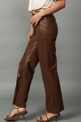 Faux Leather Straight Leg Pants