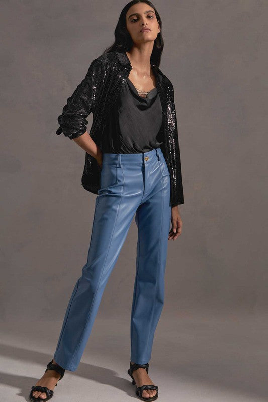 Tranquil Blue PU Material Pant