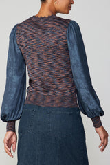 Multi Dimensional Woven Sleeve Sweater