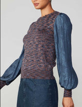 Multi Dimensional Woven Sleeve Sweater