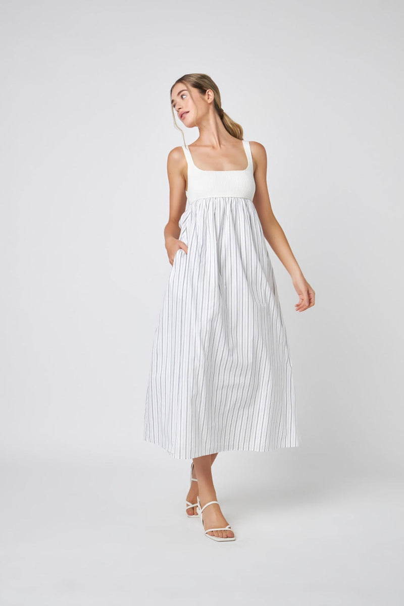 Tie Back Combo Maxi Dress