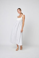 Tie Back Combo Maxi Dress