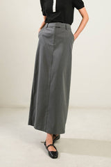 Charcoal Solid Woven Skirt