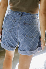 Textured Denim Short