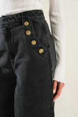 Black Washed Denim Pant