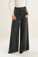 Black Washed Denim Pant