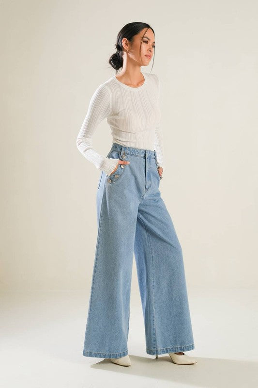 Washed Blue Denim Pant