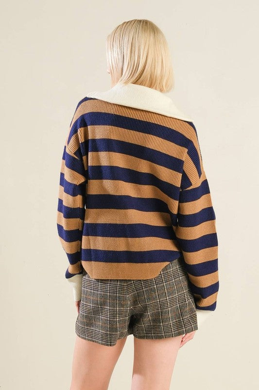 Striped Sweater Knit Top