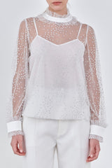 Speckled Mesh Blouse