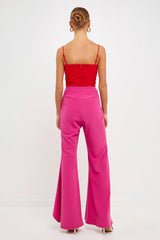 Red & Fuchsia Color Block Jumpsuit