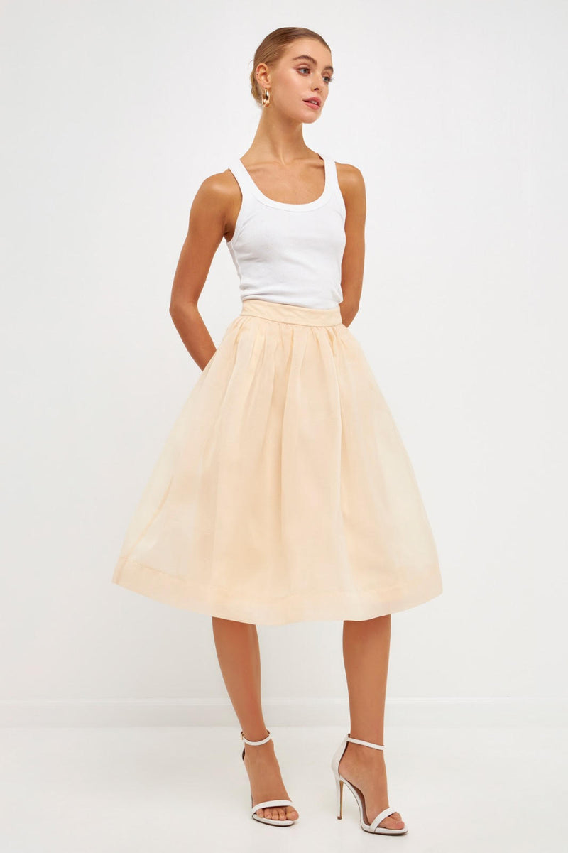 Organza A-Line Midi Skirt