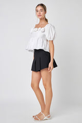 Poplin Corsage Top