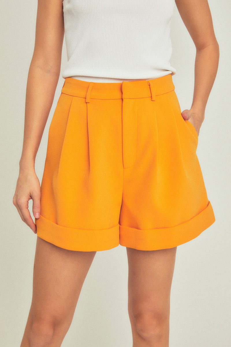 Folded Bottom Welt Pocket Clementine Shorts