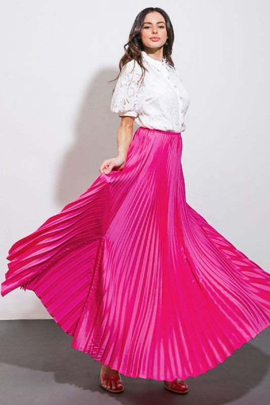 Fuchsia Solid Woven Skirt