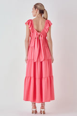 Back Bow Tie Maxi Dress