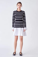 Poplin Combo Knit Dress