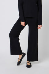 Black Knit Wide Pants